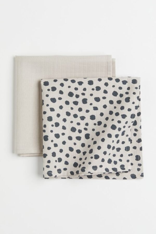 Baby blankets, muslin, 2 pcs.